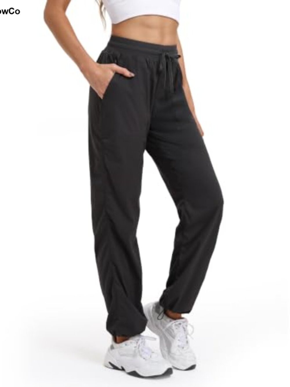 Women's Dance Studio Athletic Pants Side-Ruched Straight Leg Drawcord Sweatpants